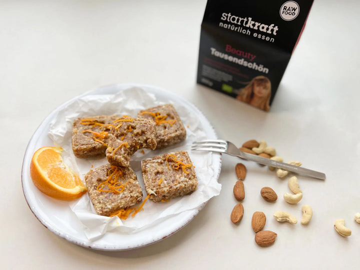 Mandel-Cashew-Orangen-Riegel