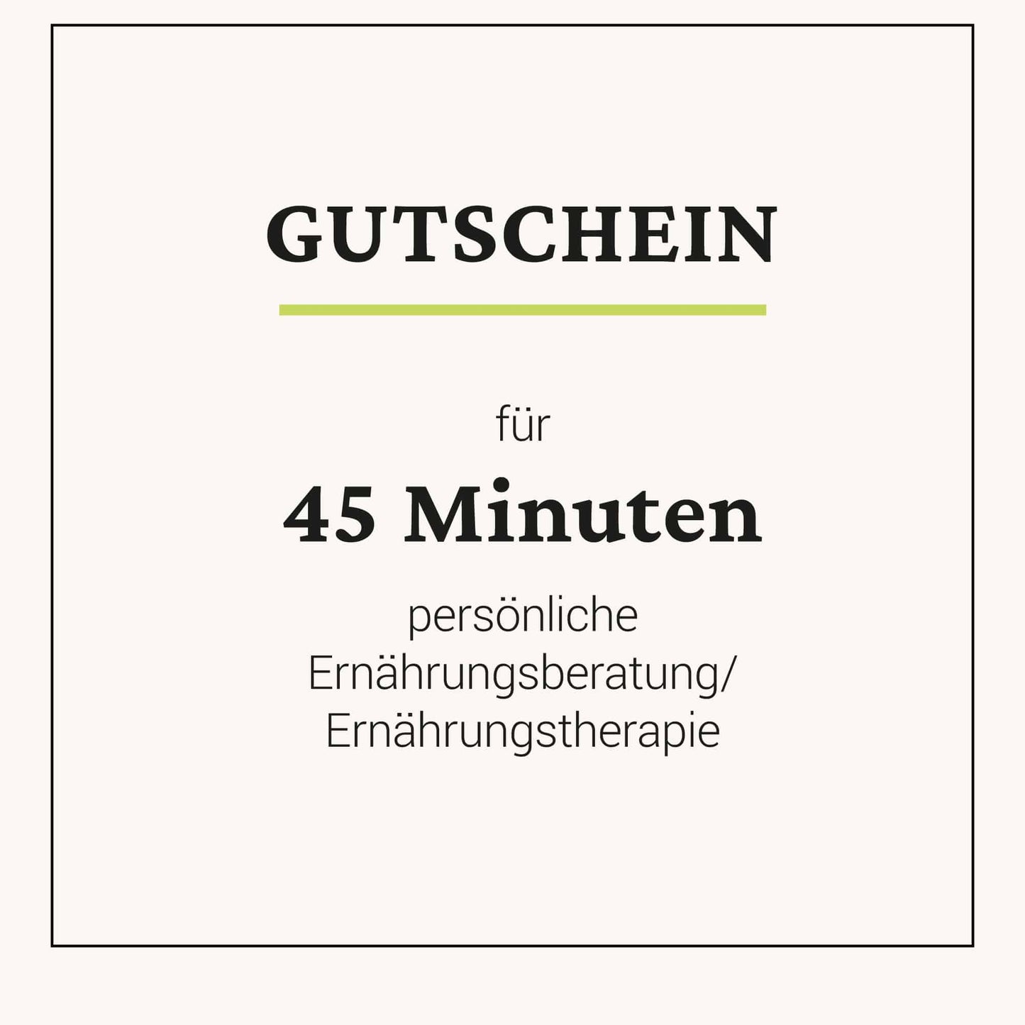 Gutschein 45 min Ernährungsberatung